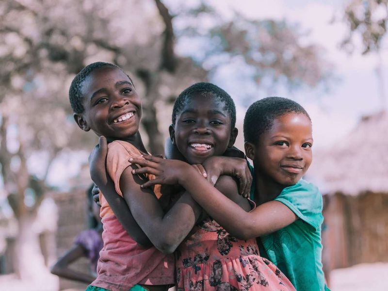 Food packs being distributed in Zambia