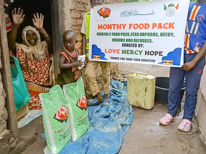 Food being distributed to families