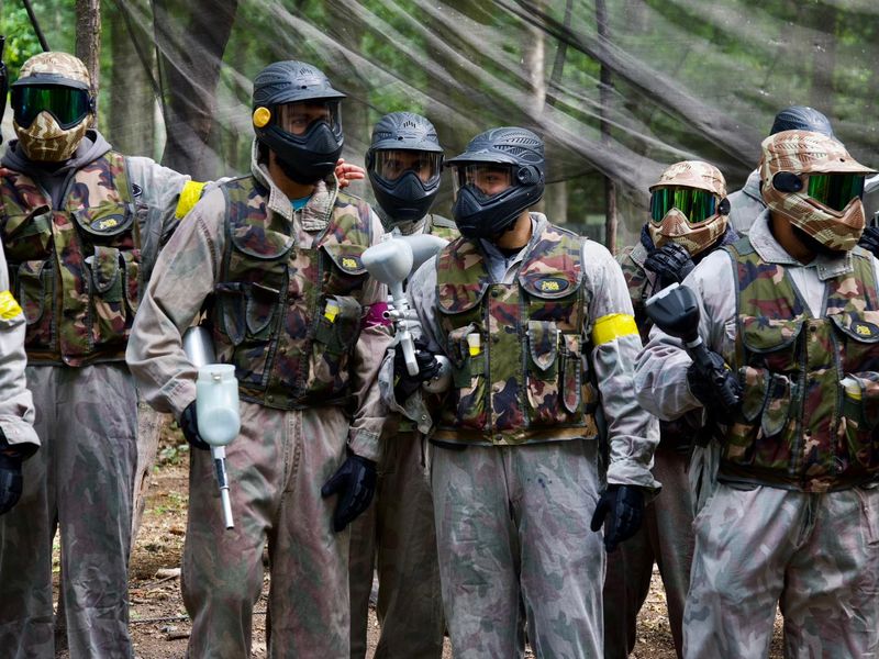 The brothers at the paintballing day