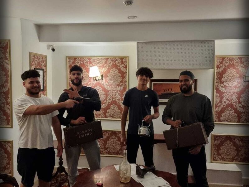 Volunteers at the escape room team-building day
