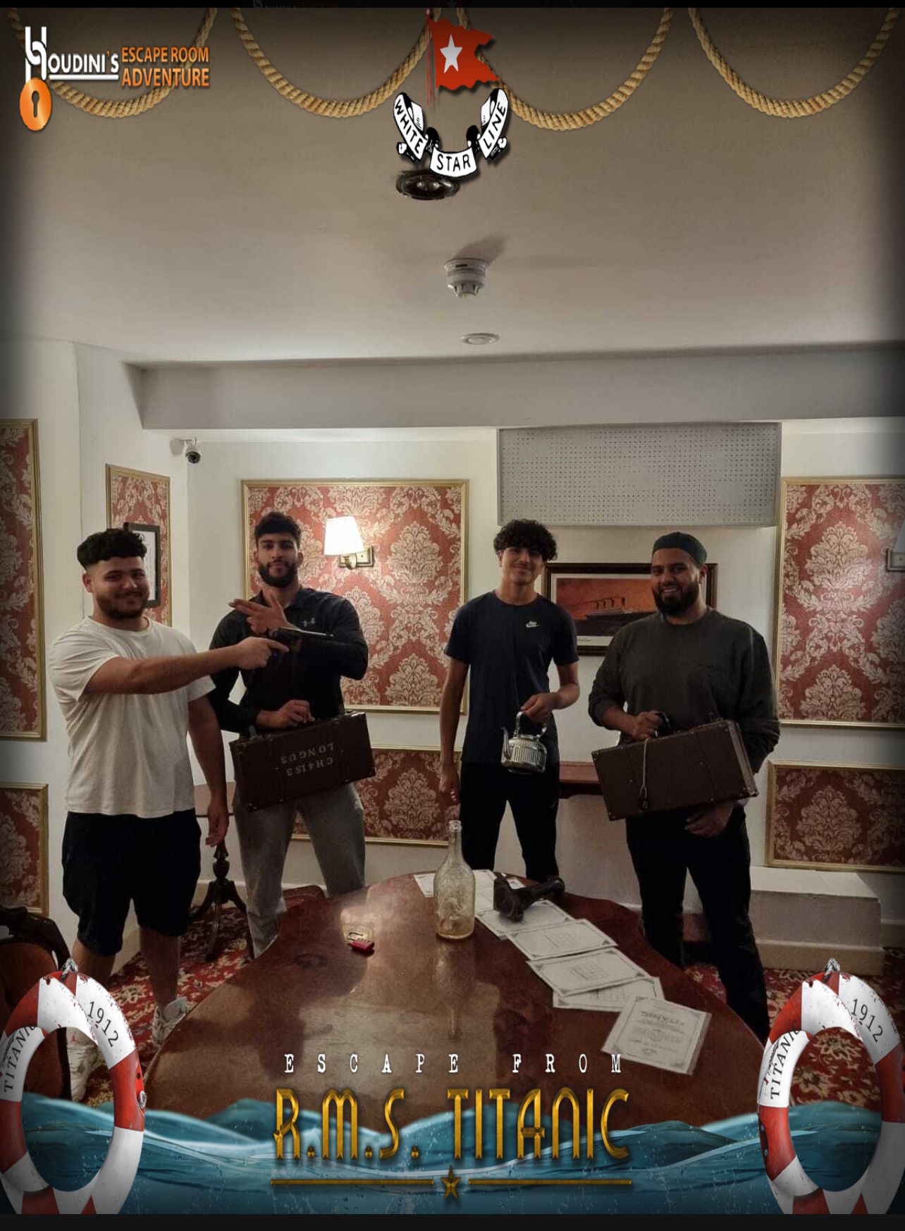 Volunteers at the escape room team-building day